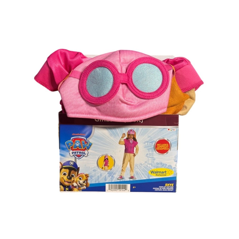 Paw Patrol Skye Girls SZ 6/6X Costume Halloween Jumpsuit Headpiece Dress Up NEW